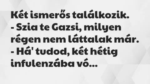 Vicc: Két ismerős találkozik…