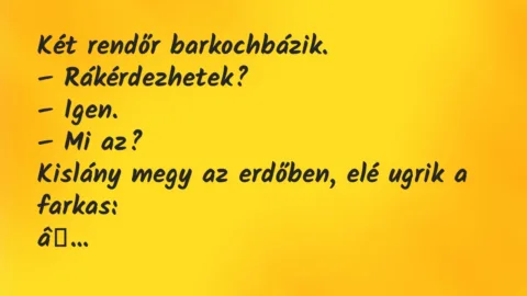 Vicc: Két rendőr barkochbázik…