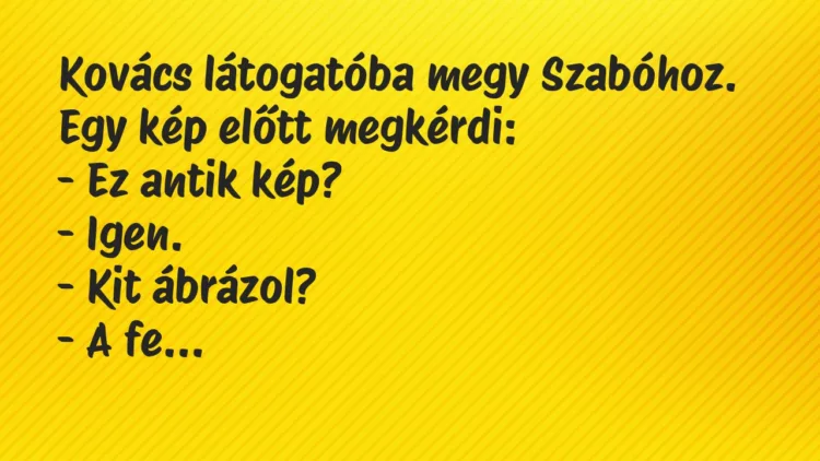Vicc: Kovács látogatóba megy Szabóhoz… Vicc: Kovács látogatóba megy Szabóhoz…