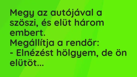 Vicc: Megy az autójával a szöszi, és elüt három embert…