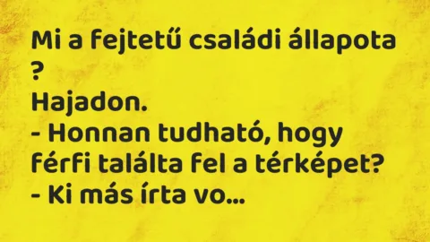 Vicc: Mi a fejtetű családi állapota…
