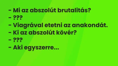 Vicc: Mi az abszolút brutalitás?
