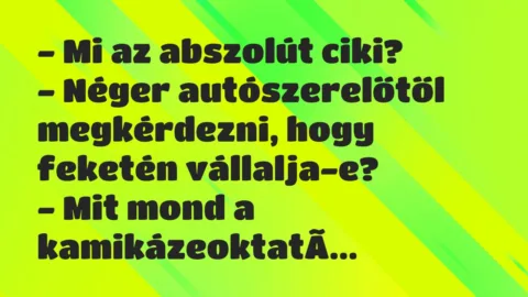 Vicc: Mi az abszolút ciki?