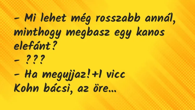 Vicc: – Mi lehet még rosszabb annál, minthogy megbasz egy kanos… Vicc: – Mi lehet még rosszabb annál, minthogy megbasz egy kanos…