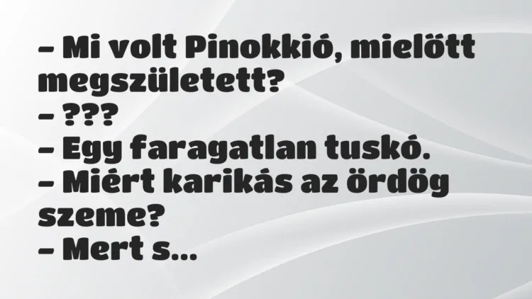 Vicc: Mi volt Pinokkió, mielőtt megszületett? Vicc: Mi volt Pinokkió, mielőtt megszületett?