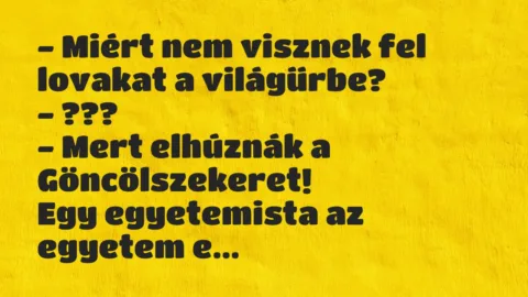 Vicc: Miért nem visznek fel lovakat a világűrbe?