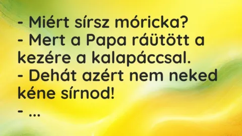 Vicc: Miért sírsz móricka?