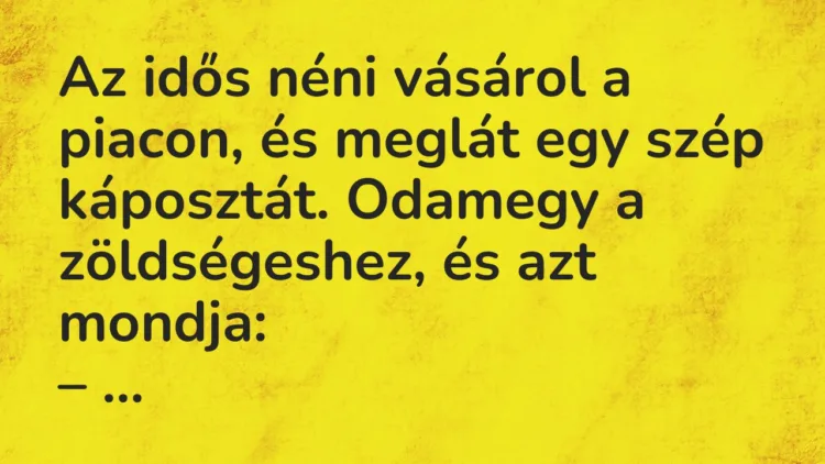 Vicc: Öregem, ez a káposzta nem túl drága? Vicc: Öregem, ez a káposzta nem túl drága?