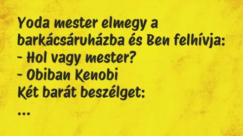 Vicc: Yoda mester elmegy a barkácsáruházba és Ben felhívja…