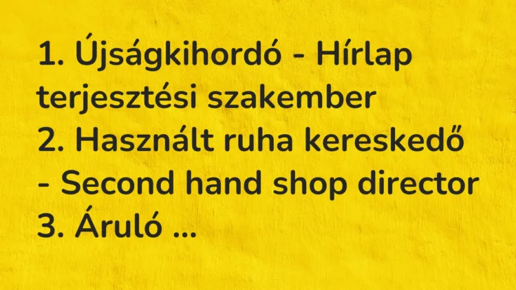 Viccek: 1. Újságkihordó – Hírlap terjesztési szakember… Viccek: 1. Újságkihordó – Hírlap terjesztési szakember…