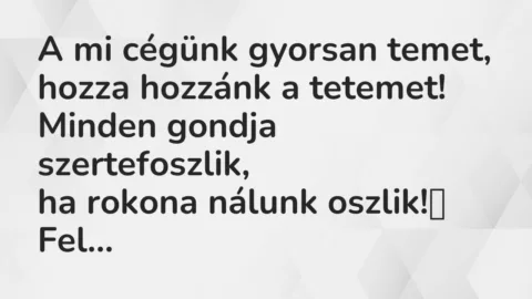 Viccek: A mi cégünk gyorsan temet…