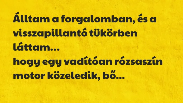 Viccek: Álltam a forgalomban, és a visszapillantó tükörben láttam… Viccek: Álltam a forgalomban, és a visszapillantó tükörben láttam…