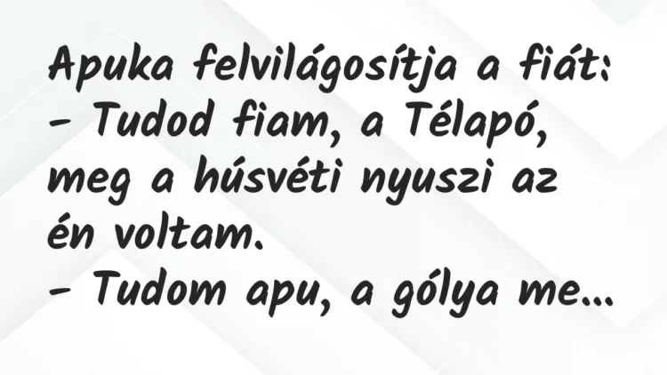Viccek: Apuka felvilágosítja a fiát… Viccek: Apuka felvilágosítja a fiát…