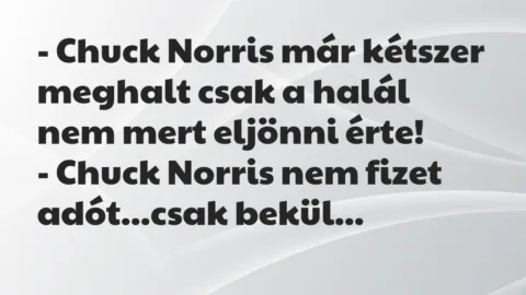 Viccek: Chuck Norris már kétszer meghalt csak a halál nem mert eljönni érte…
