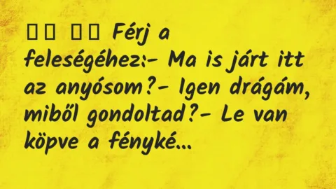 Viccek:
Férj a feleségéhez:- Ma is járt itt az… Viccek:
Férj a feleségéhez:- Ma is járt itt az…