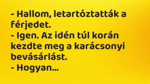 Viccek: Hallom, letartóztatták a férjedet…
