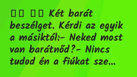 Viccek: 
		  
		  Két barát beszélget. Kérdi az egyik a…