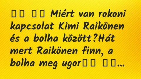 Viccek: 
		  
		  Miért van rokoni kapcsolat Kimi Raikönen és a…