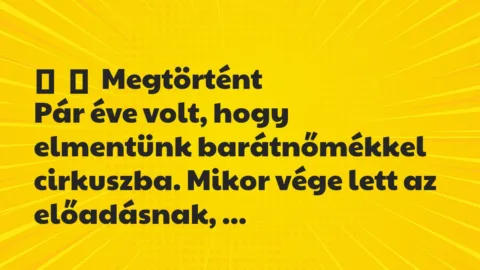 Vicces történet: 
	    	    Megtörtént


Pár éve volt, hogy elmentünk barátnőmékkel…