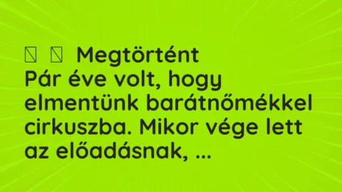 Vicces történet: 
	    	    Megtörtént


Pár éve volt, hogy elmentünk barátnőmékkel…