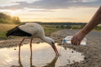 Miért érintett meg ennyi embert, hogy Nagy Árpád vizet adott a szomjazó gólyának?