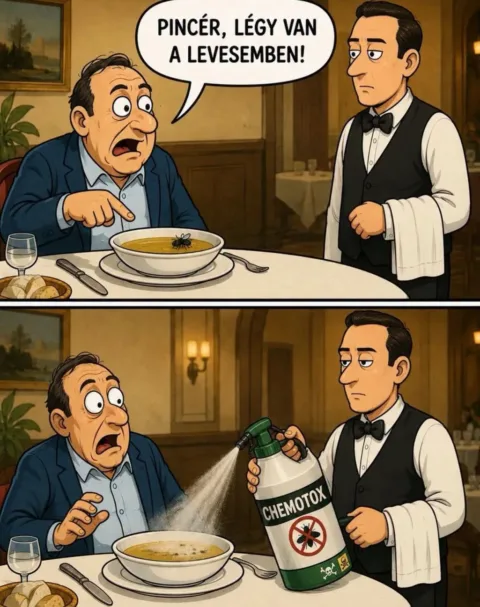 Pincér, légy van a levesemben!