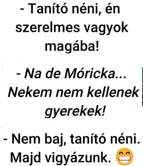 Tanító néni, én szerelmes vagyok magába!