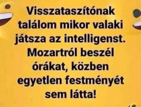 Visszataszítónak találom mikor valaki játssza az intelligens-t...