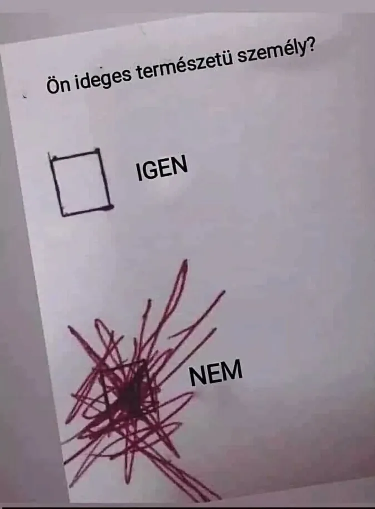 Ön ideges természetű személy? Ön ideges természetű személy?