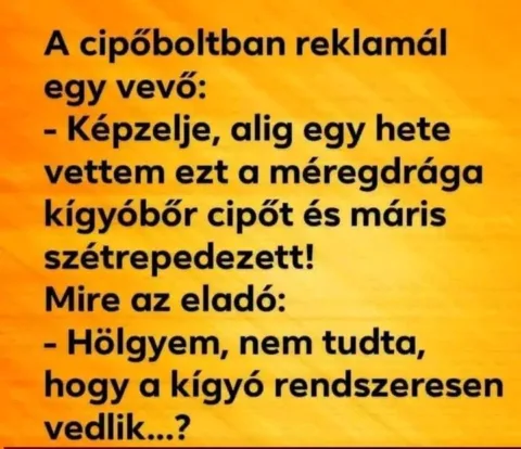 A cipőboltban reklamál egy vevő...