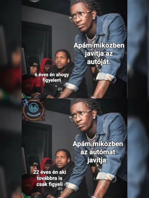 Apám miközben javítja az autóját...