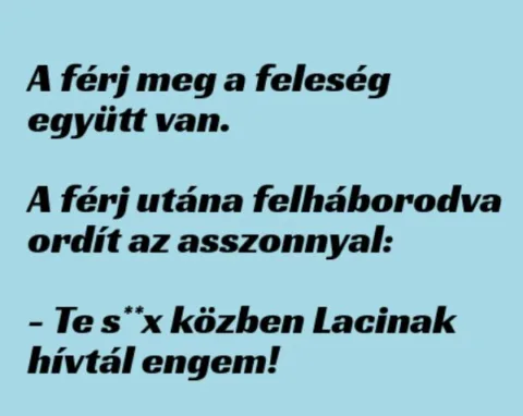 Vicc: A férj meg a feleség az együttlét után