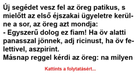 Vicc: Új segédet vesz fel az öreg patikus –