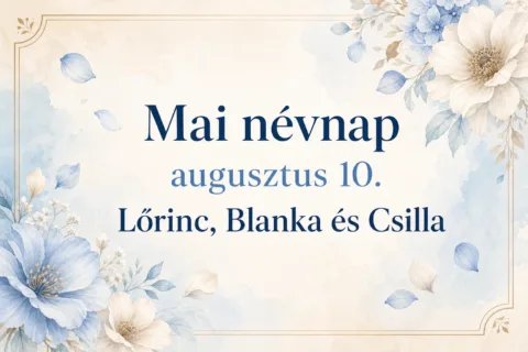 Mai névnap – augusztus 10.: Lőrinc, Blanka és Csilla