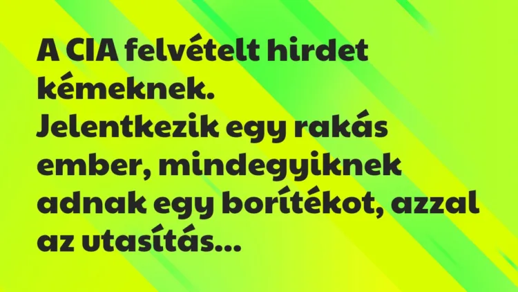 Vicc: A CIA felvételt hirdet kémeknek… Vicc: A CIA felvételt hirdet kémeknek…