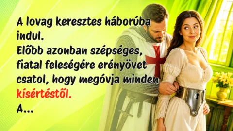 A lovag keresztes háborúba indul. Előbb azonban szépséges, fiatal feleségére erényövet csatol, hogy megóvja minden kísértéstől. A...