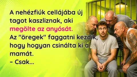 A nehézfiúk cellájába új tagot kaszliznak, aki megölte az anyósát. Az "öregek" faggatni kezdik, hogy hogyan csinálta ki a mamát. – Csak...