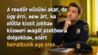 A rendőr nősülni akar, de úgy érzi, nem árt, ha előtte kicsit jobban kiismeri magát ezekben a dolgokban, ezért beiratkozik egy szex...