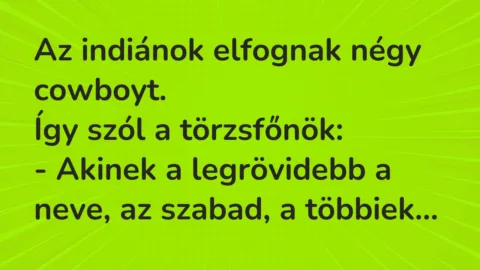 Vicc: Az indiánok elfognak négy cowboyt…