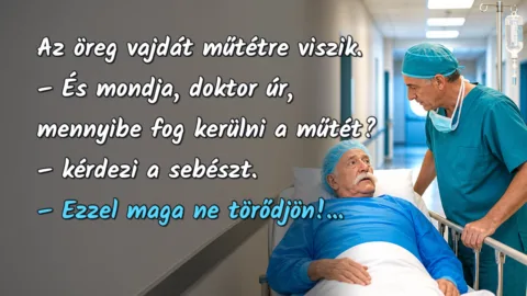Az öreg vajdát műtétre viszik. – És mondja, doktor úr, mennyibe fog kerülni a műtét? – kérdezi a sebészt. – Ezzel maga ne törődjön!...