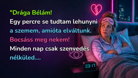"Drága Bélám! Egy percre se tudtam lehunyni a szemem, amióta elváltunk. Bocsáss meg nekem! Minden nap csak szenvedés nélküled....