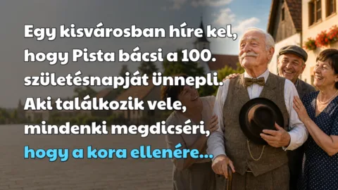 Egy kisvárosban híre kel, hogy Pista bácsi a 100. születésnapját ünnepli. Aki találkozik vele, mindenki megdicséri, hogy a kora ellenére...