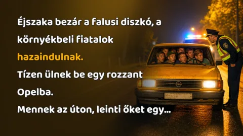 Éjszaka bezár a falusi diszkó, a környékbeli fiatalok hazaindulnak. Tízen ülnek be egy rozzant Opelba. Mennek az úton, leinti őket egy...