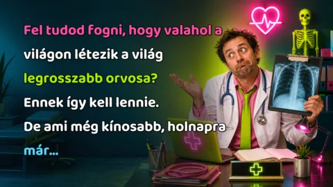 Fel tudod fogni, hogy valahol a világon létezik a világ legrosszabb orvosa? Ennek így kell lennie. De ami még kínosabb, holnapra már...