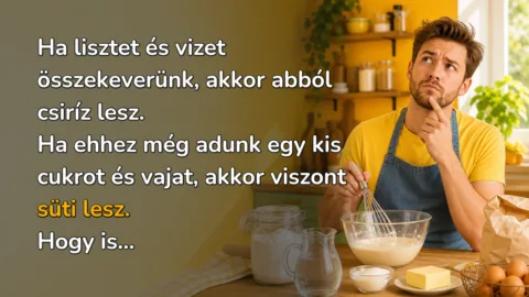 Ha lisztet és vizet összekeverünk, akkor abból csiríz lesz. Ha ehhez még adunk egy kis cukrot és vajat, akkor viszont süti lesz. Hogy is...