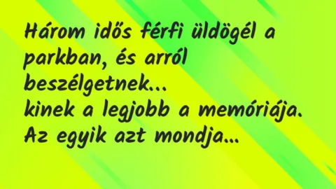 Vicc: Három idős férfi üldögél a parkban, és arról beszélgetnek…