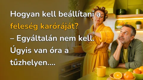 Hogyan kell beállítani a feleség karóráját? – Egyáltalán nem kell. Úgyis van óra a tűzhelyen....