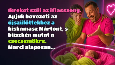 Ikreket szül az ifiasszony. Apjuk bevezeti az újszülöttekhez a kiskamasz Mártont, s büszkén mutat a csecsemőkre. Marci alaposan...