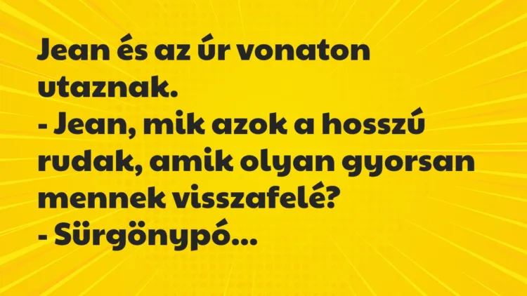 Vicc: Jean és az úr vonaton utaznak… Vicc: Jean és az úr vonaton utaznak…