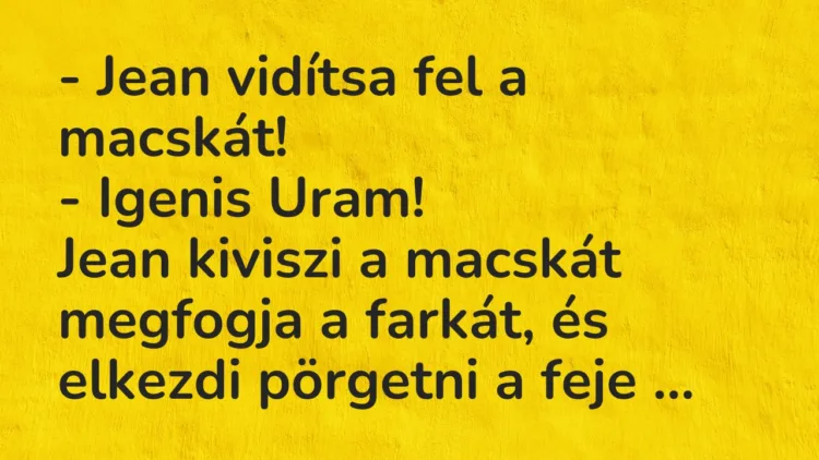 Vicc: Jean vidítsa fel a macskát… Vicc: Jean vidítsa fel a macskát…